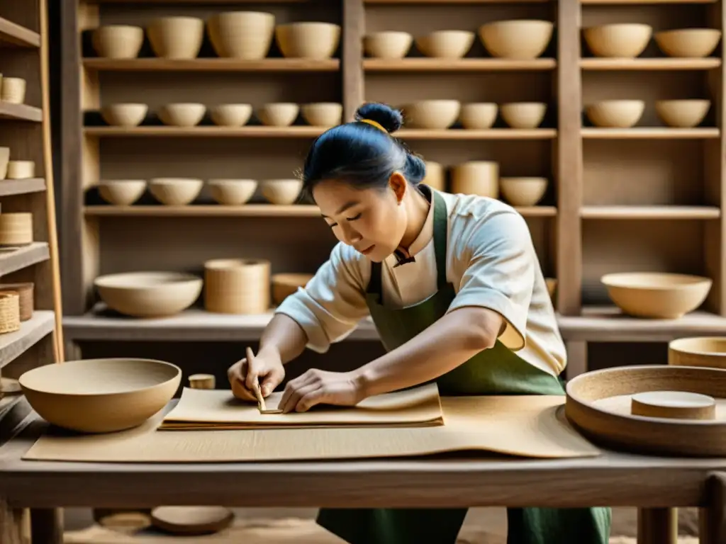 Un artesano chino milenario elabora papel de morera