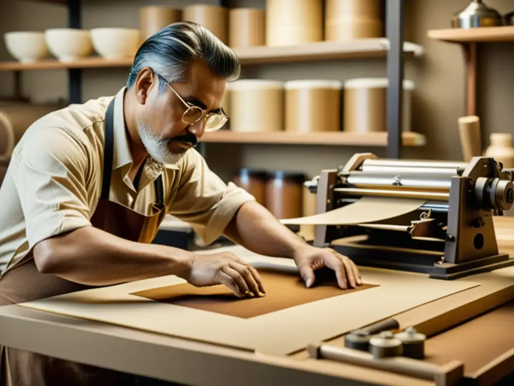 Un artesano crea una edición limitada de arte en papel con técnicas tradicionales