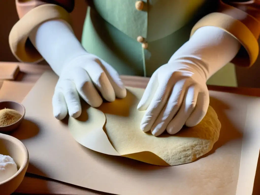 Un artesano experto modela con delicadeza el papel maché, resaltando las técnicas de escultura en una imagen vintage cálida y detallada