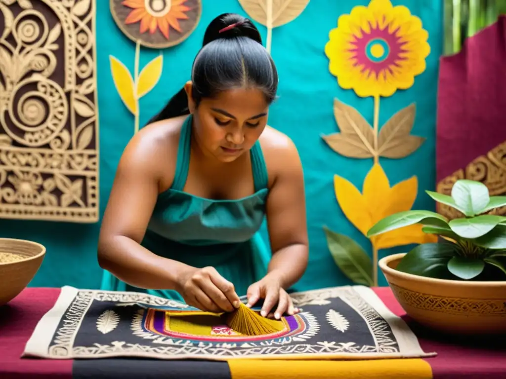 Artesano maya crea papel amate con tintes naturales, reflejando la rica tradición cultural