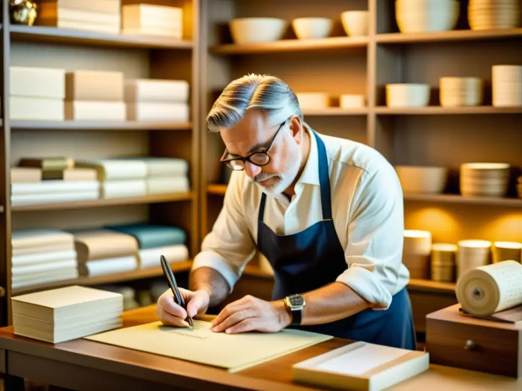 Un artesano crea papel personalizado con técnicas tradicionales