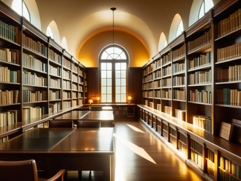 Una biblioteca vintage llena de libros antiguos, con luz cálida que realza la importancia del papel en almacenamiento