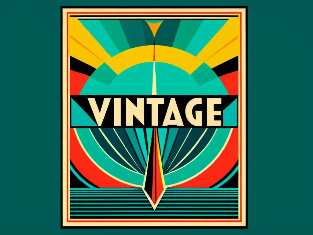 Cartel vintage con tipografía audaz y colores vibrantes, evocando elegancia y nostalgia del diseño gráfico clásico