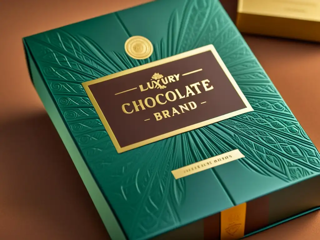 Estrategias de empaques de papel para chocolates de lujo: diseño vintage con detalles en relieve, tonos cálidos y elegante tipografía