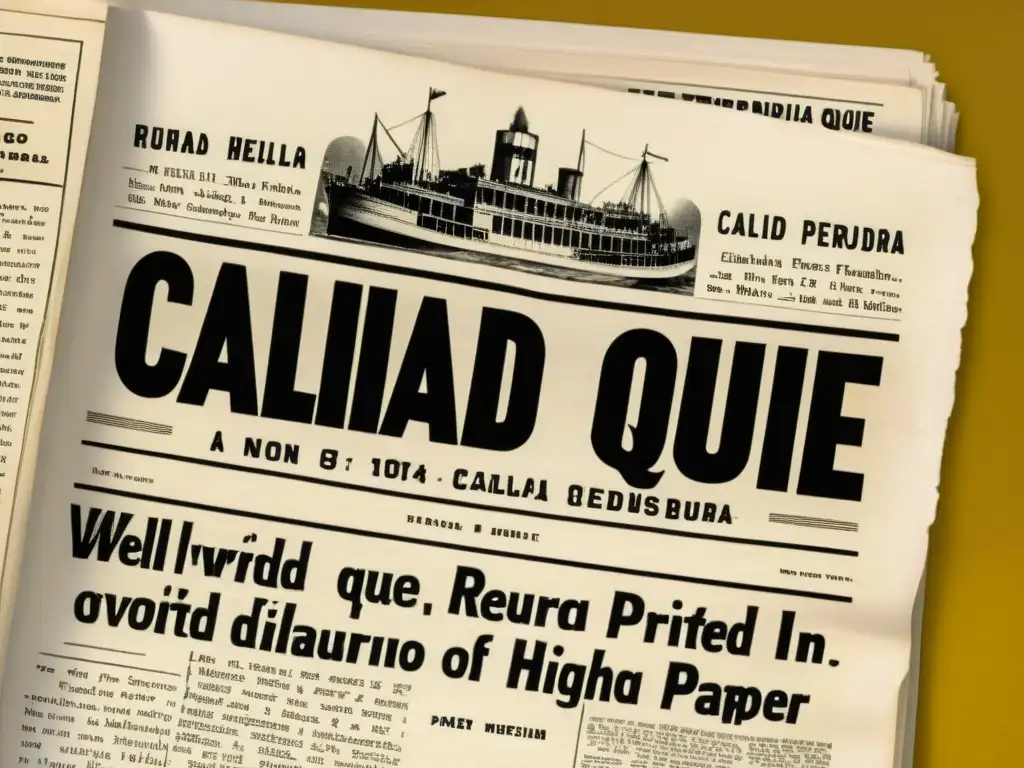 Una foto vintage de un periódico bien conservado del siglo XX, mostrando la durabilidad del papel de alta calidad