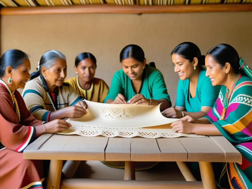 Un grupo de artesanos indígenas crea papel amate con métodos tradicionales, resaltando la rica cultura y habilidad artesanal