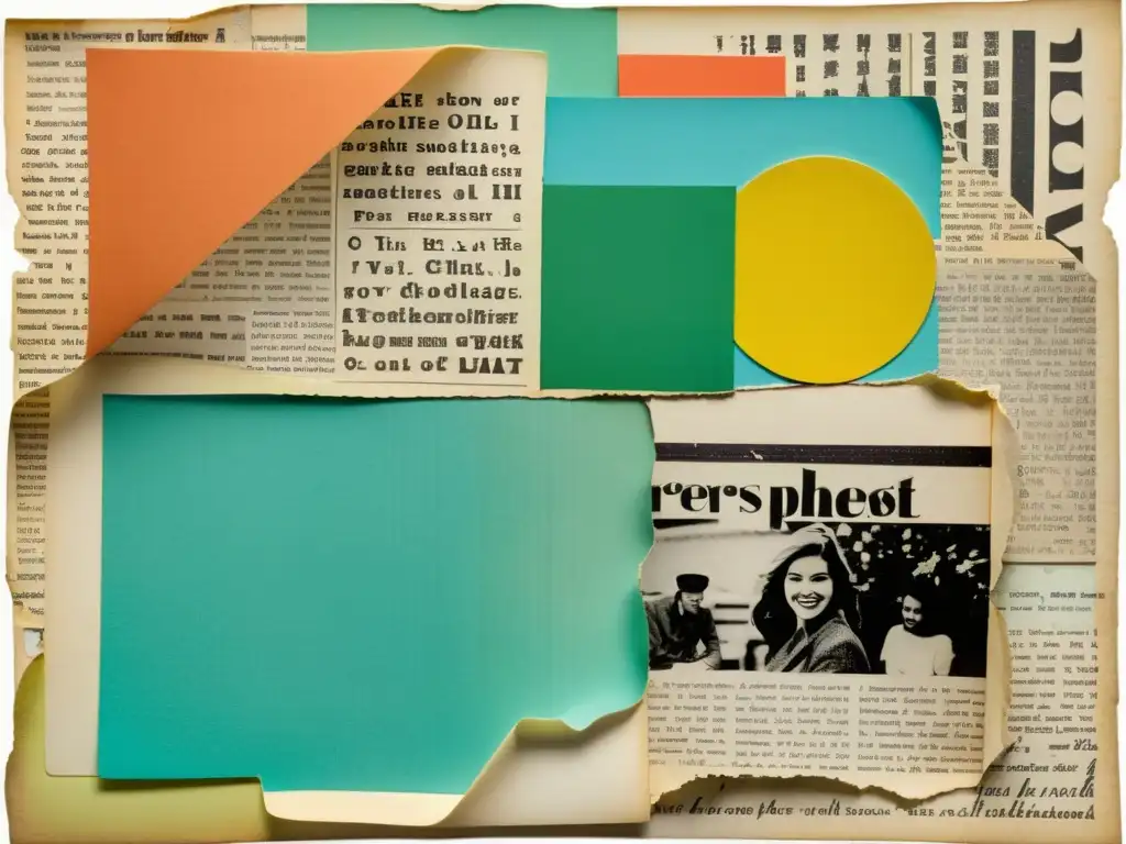 Una obra de arte de collage vintage con papel en la creación de collage, evocando nostalgia y creatividad en cada detalle
