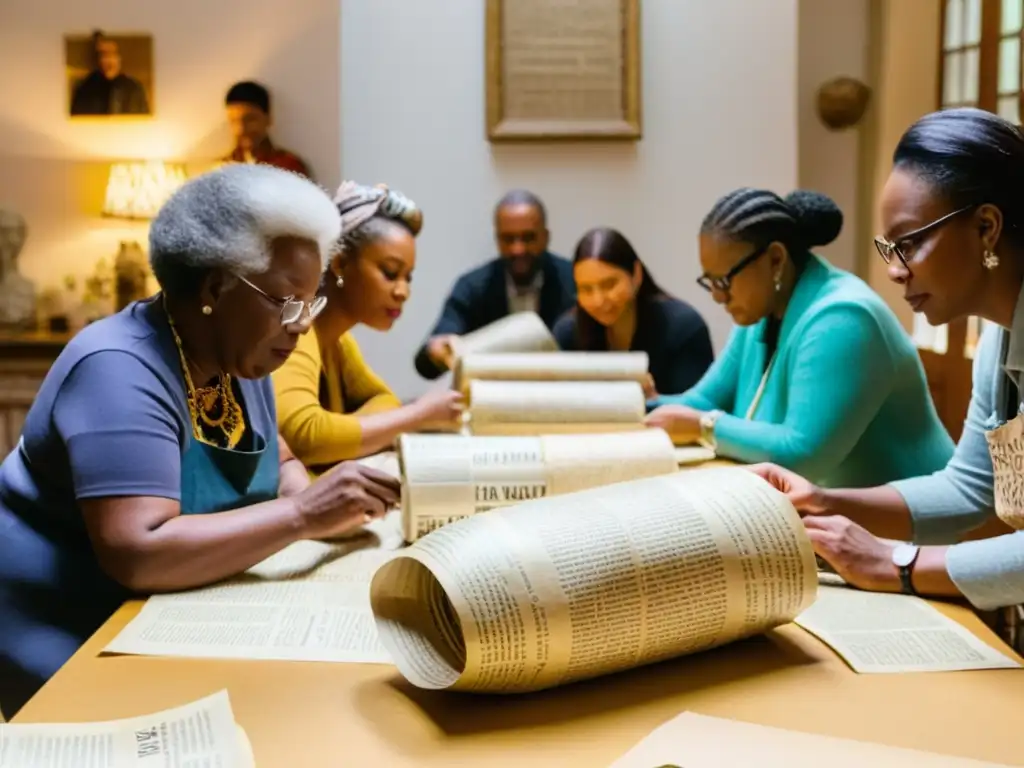 Un taller comunitario vintage muestra la colaboración creativa en proyectos exitosos papel maché